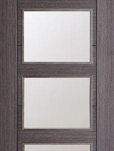Internal Ash Grey Vancouver (CLEAR GLASS) Solid Core Pre-Finished Door